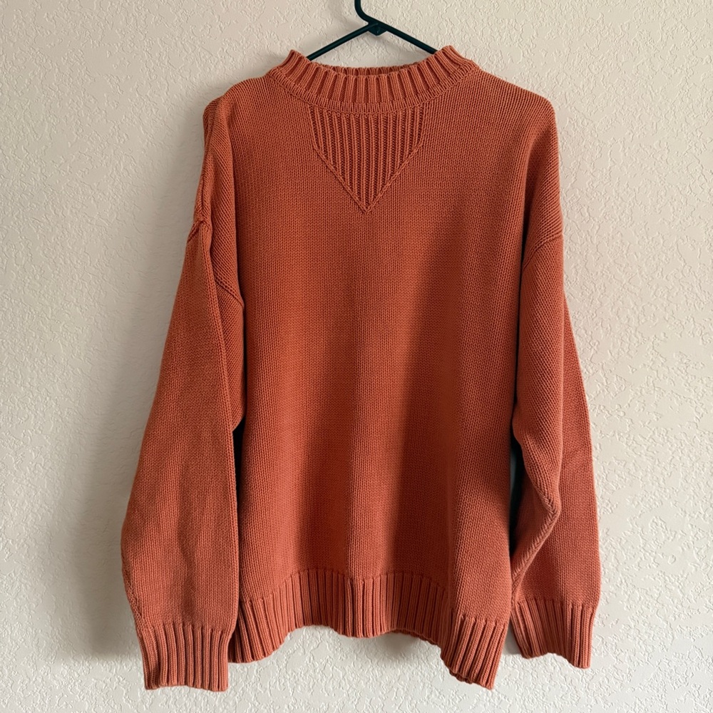 Vintage L Boston Traders Men's Rust Turtleneck Sweater